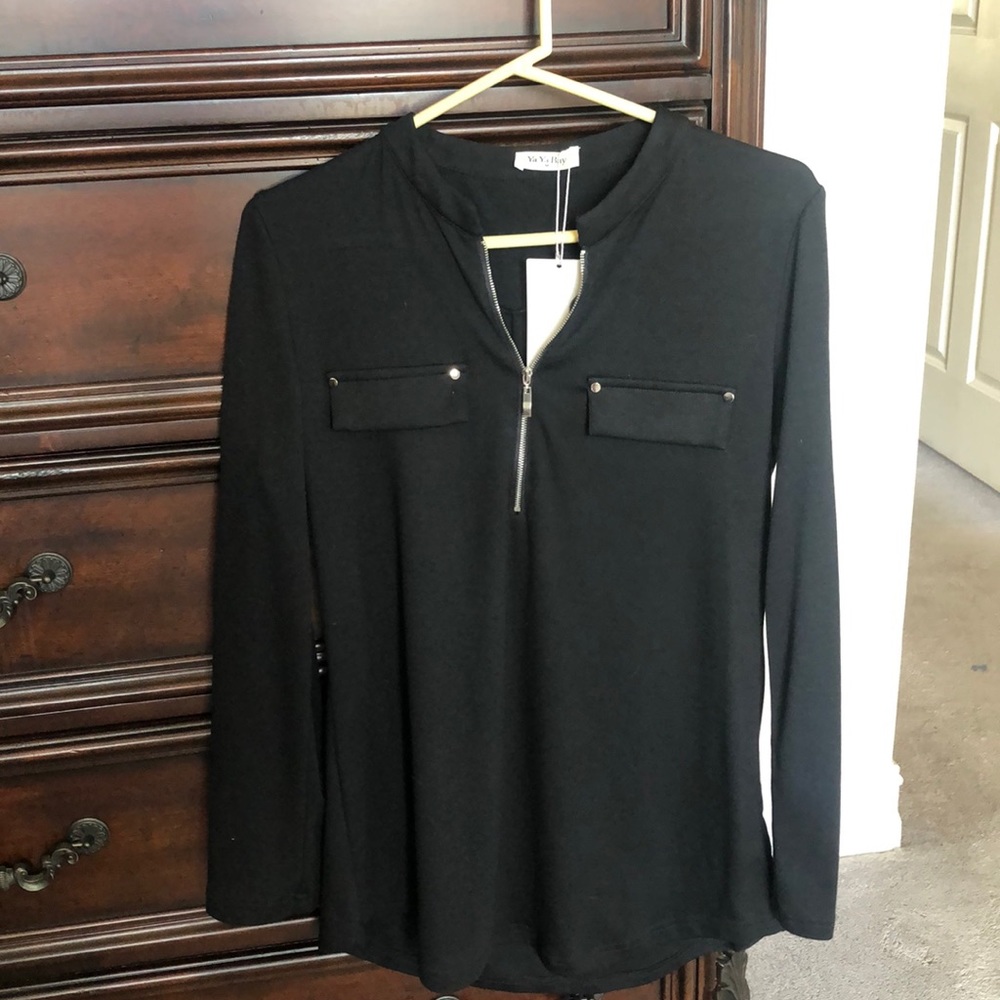 Black long sleeve top